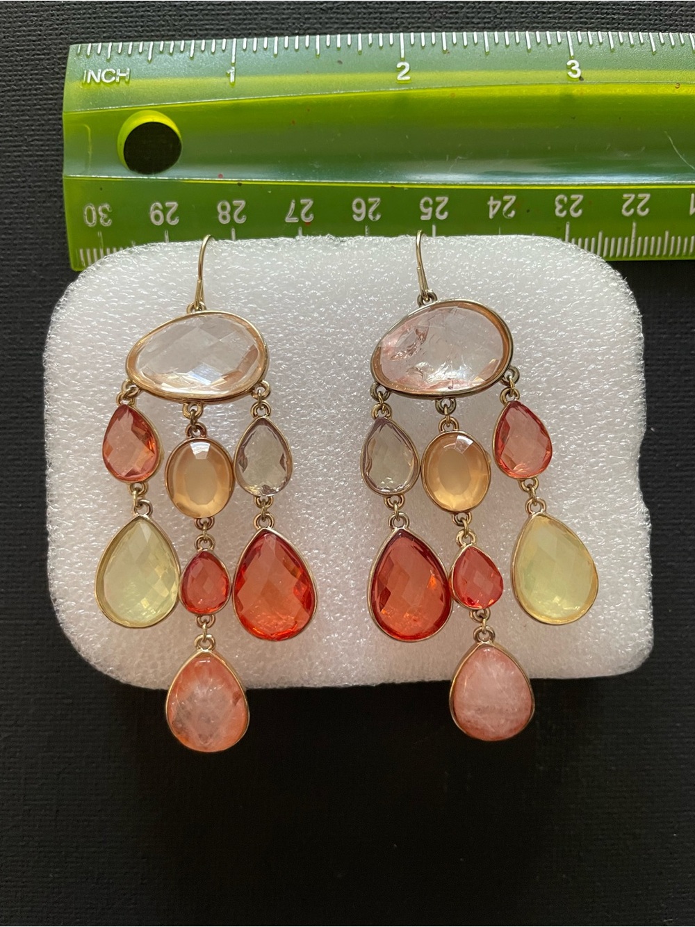 Loft Gold-Tone Multi-Color Teardrop Dangle Earrings - Women Jewelry